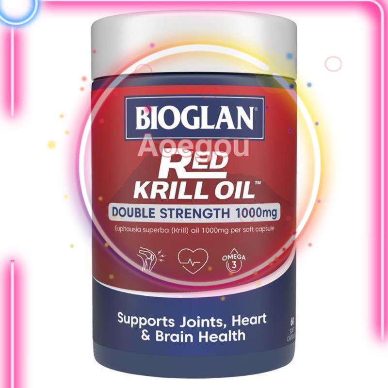 Bioglan Red Krill Oil 1000มก. 60 แคปซูล