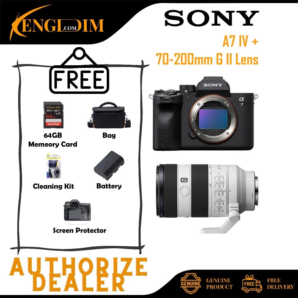 Sony Alpha a7 IV a7IV a7iv กล้องดิจิตอล Mirrorless พร้อมเลนส์ Sony FE 70-200 มม. f/4 Macro G OSS II