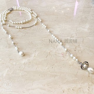 Nana-kol สร้อยคอโซ่ ประดับไข่มุก ดาวเสาร์ ดาวเสาร์ สามมิติ ไม่สมมาตร NO.QS0917143917439