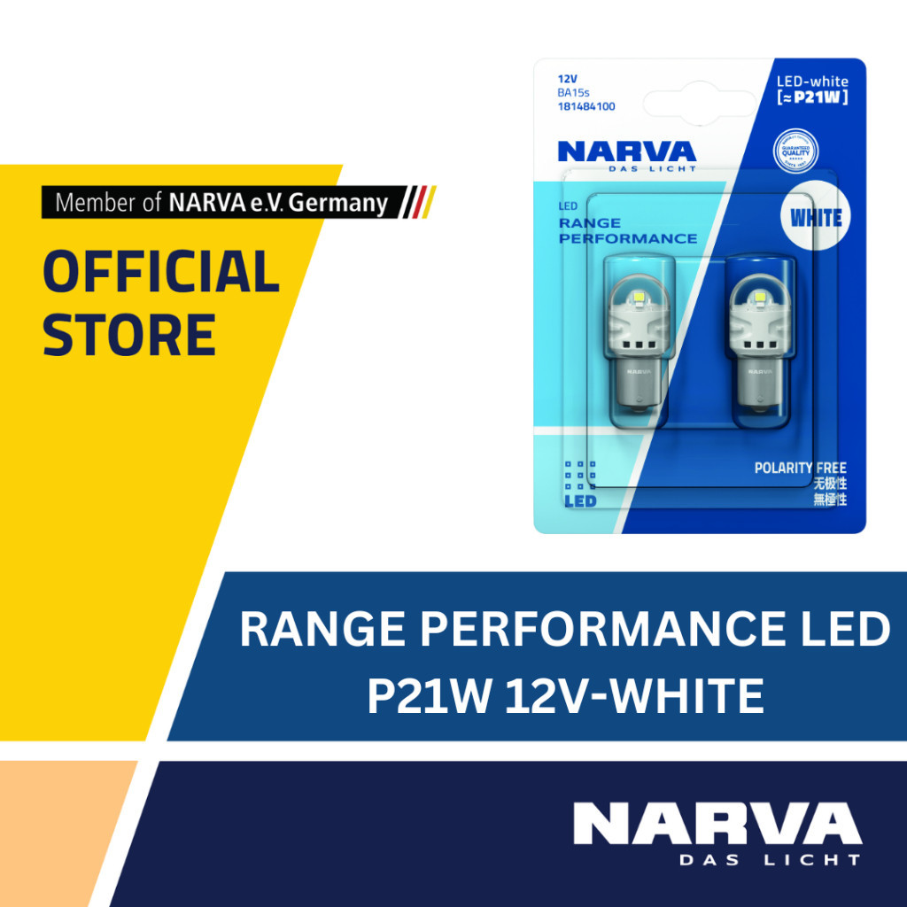 NARVA P21W / PY21W 12V หลอดไฟสัญญาณ LED พิสัย (สีขาว แดง อําพัน)