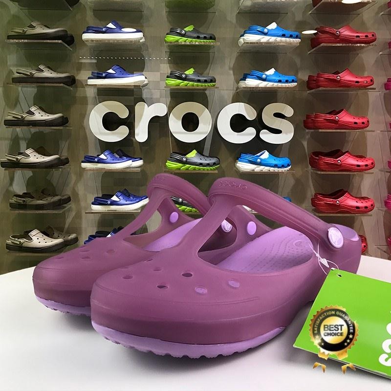 FS1 รองเท้า Crocs แบบแมรีเจนสำหรับชายหาด