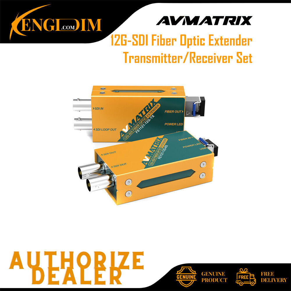 AVMATRIX 12G-SDI Fiber Optic Extender Transmitter/ตัวรับชุด FE1121-12G