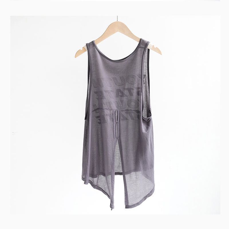 เสื้อกล้ามแขนกุด ทรงหลวม พิมพ์ลาย สไตล์ตะวันตก แฟชั่นทันสมัย สําหรับใส่เล่นโยคะ กีฬา