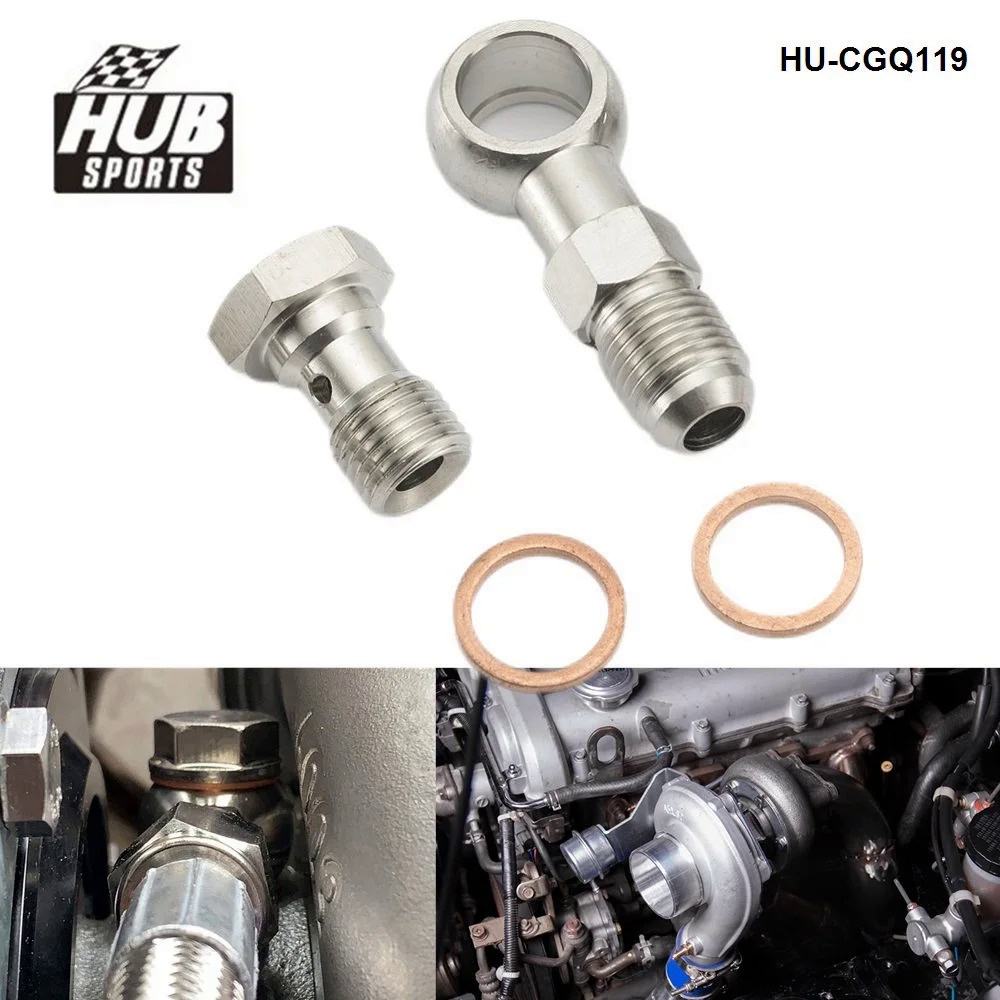 HUB กีฬารถ Turbo Banjo Bolt Kit M14x1.5 มม.ถึง 6AN -6 สําหรับ Mitsubishi TD05 / TD06 เทอร์โบชาร์จ T2