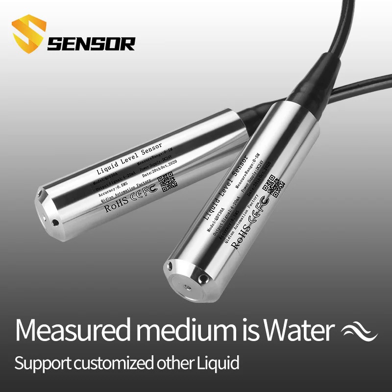 Water Liquid ระดับเครื่องส่งสัญญาณ1M/2M/3M/4M/5M To 4-20mA 0-10V 0-5V 1-5V RS485 Liquid Water Level 