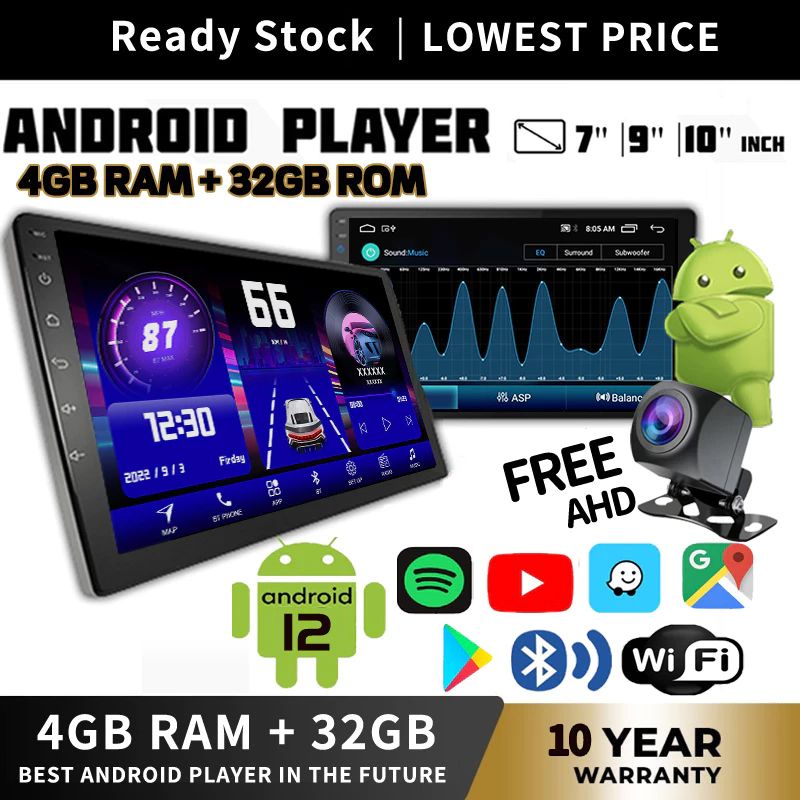 9 นิ้ว/10 นิ้ว 7862(S) เครื่องเล่น Android 64GB+4Ram support4G Sim carplay/Android Auto