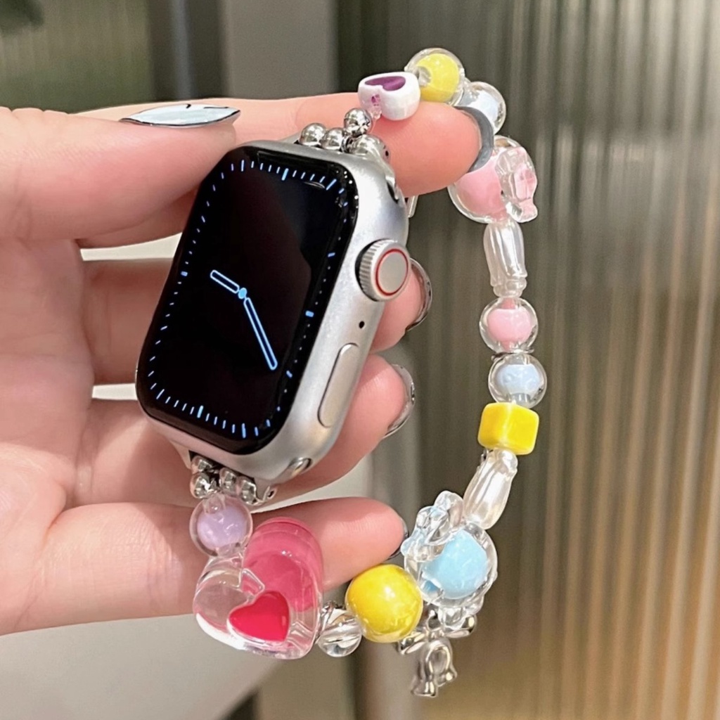 ใหม่ สายนาฬิกาข้อมือโดพามีน สีรุ้ง สไตล์ญี่ปุ่น สําหรับ Applewatch 4 5 6 iwatch 0113~