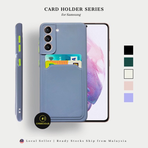 Samsung Galaxy A30s A50 A50s J2 J5 J7 Prime S21 S21+ Plus FE Card Holder 2 in 1 Phone Case Cover Cas