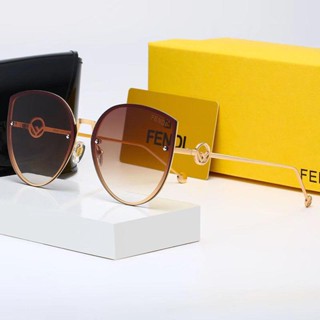 Fendi 998 แว่นตากันแดดแฟชั่น ป้องกันรังสีอัลตราไวโอเลต กระชับสัดส่วน ทรงวงรี สไตล์การค้าต่างประเทศ