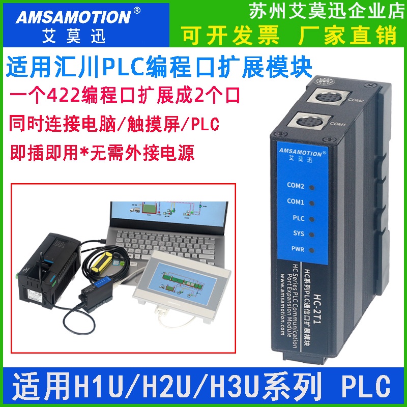 เหมาะสําหรับ Huichuan H1U/H2U/H3U Series plc การเขียนโปรแกรมพอร์ตโมดูลต่อขยาย RS422 การสื่อสารต่อ HC