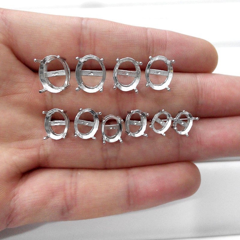 ก๋วยเตี๋ยวไข่หั่น 4x4 5x5 6x6 7x7 8x8m S925 Silver Round Ear Studs with Hol Shape Short Eggie 4x4 5x