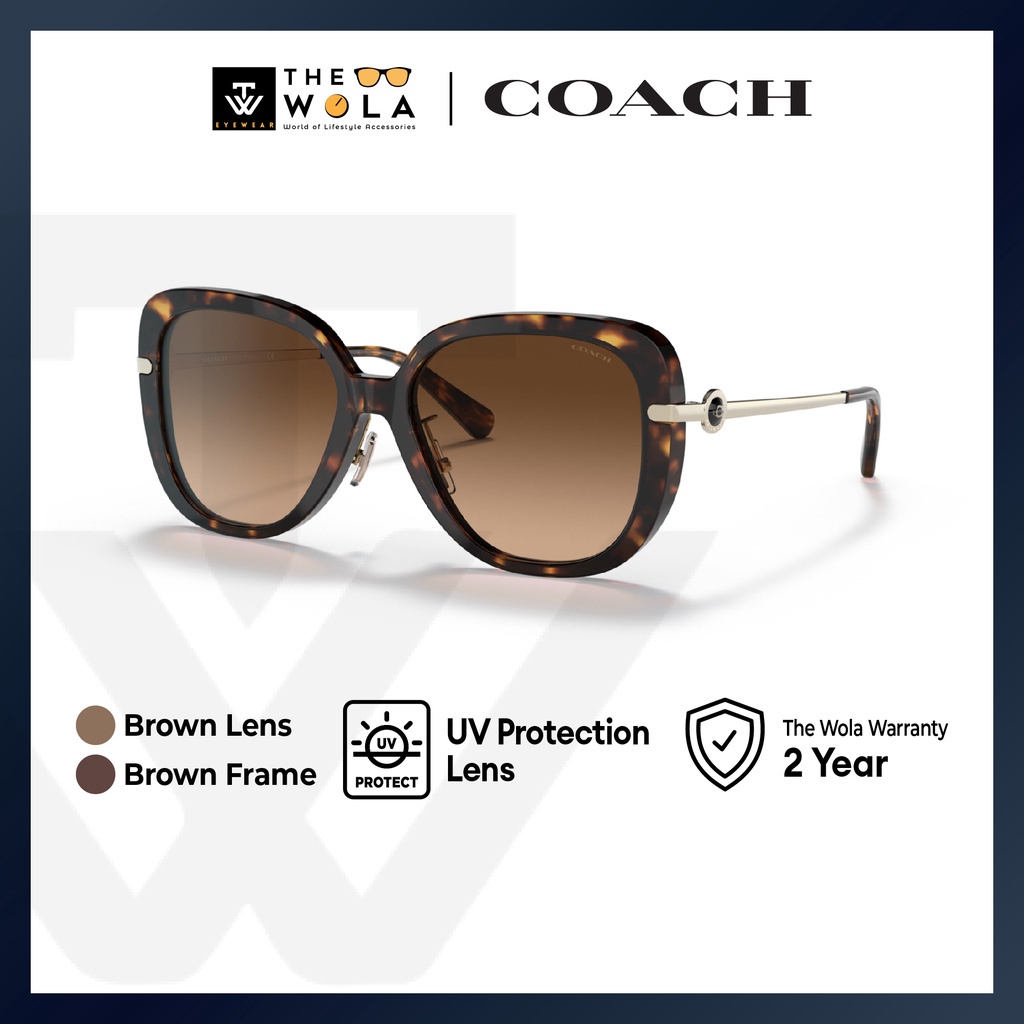 Coach แว่นตากันแดด กรอบสี่เหลี่ยม สําหรับสตรี - HC8320F