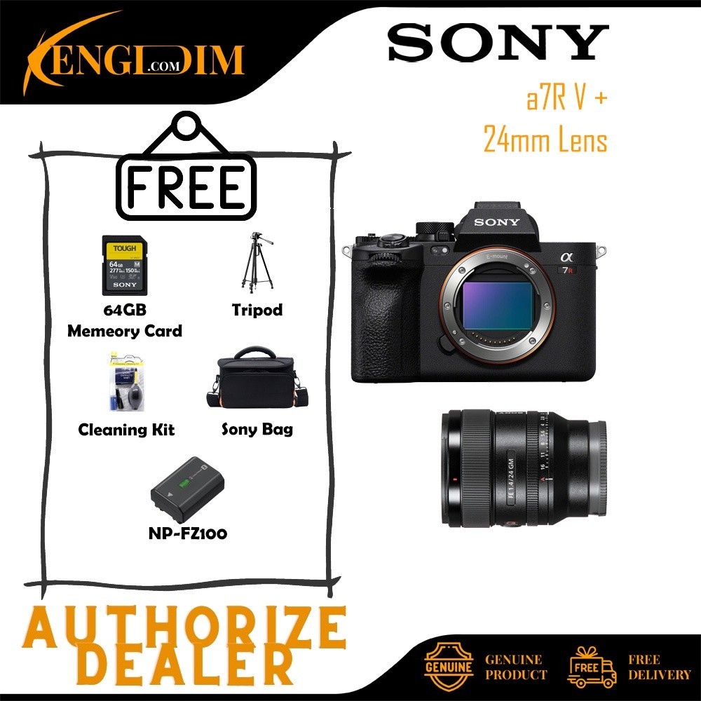 กล้อง Mirrorless Sony a7R V / A7RM5 / A7RV / A7R Mark V + เลนส์ Sony FE 24mm f/1.4 GM
