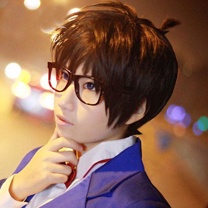 วิกผมสั้นคอสเพลย์นักสืบโคนัน Kudo Shinichi Hibari สีดํา