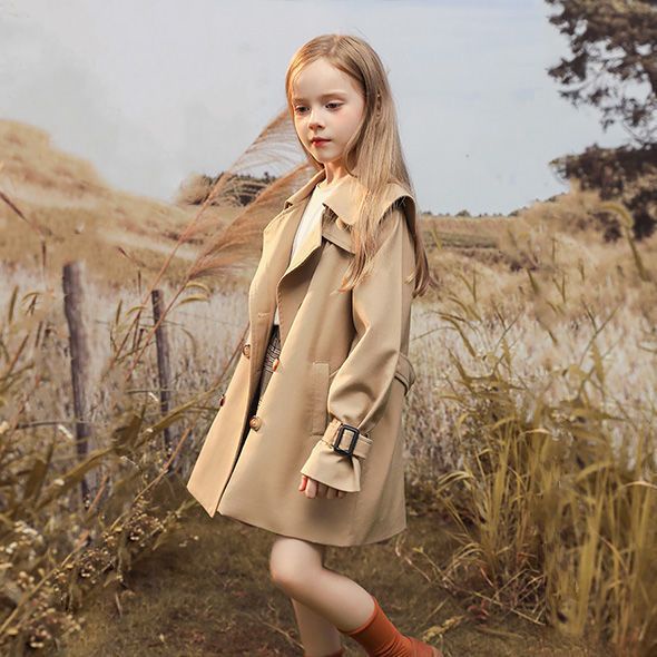 โค้ทสำหรับเด็กผู้หญิง เสื้อผ้าเด็กเสื้อกันลมสำหรับเด็กผู้หญิงปี2024เสื้อโค้ทยาวปานกลางสำหรับเด็กแบบใหม่เสื้อผ้าฤดูใบไม้ผลิและฤดูใบไม้ร่วงสไตล์ตะวันตกสไตล์เกาหลีสไตล์อังกฤษสำหรับเด็กโต - รูปที่ 5