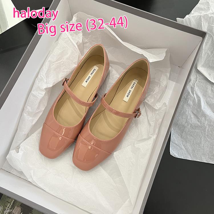 32-44 ขนาด รองเท้าผู้หญิงไซส์ใหญ่✨สวมง่ายขนาดใหญ่ ins รองเท้านางฟ้าสายเดี่ยวสีชมพูอ่อนโยนพร้อมกระโปรงรองเท้าแมรี่เจนแบบนุ่ม
