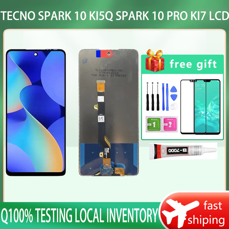 Original สําหรับ Tecno Spark 10 KI5q Spark 10 Pro KI7 จอแสดงผล LCD Touch Screen Digitizer เปลี่ยน KI