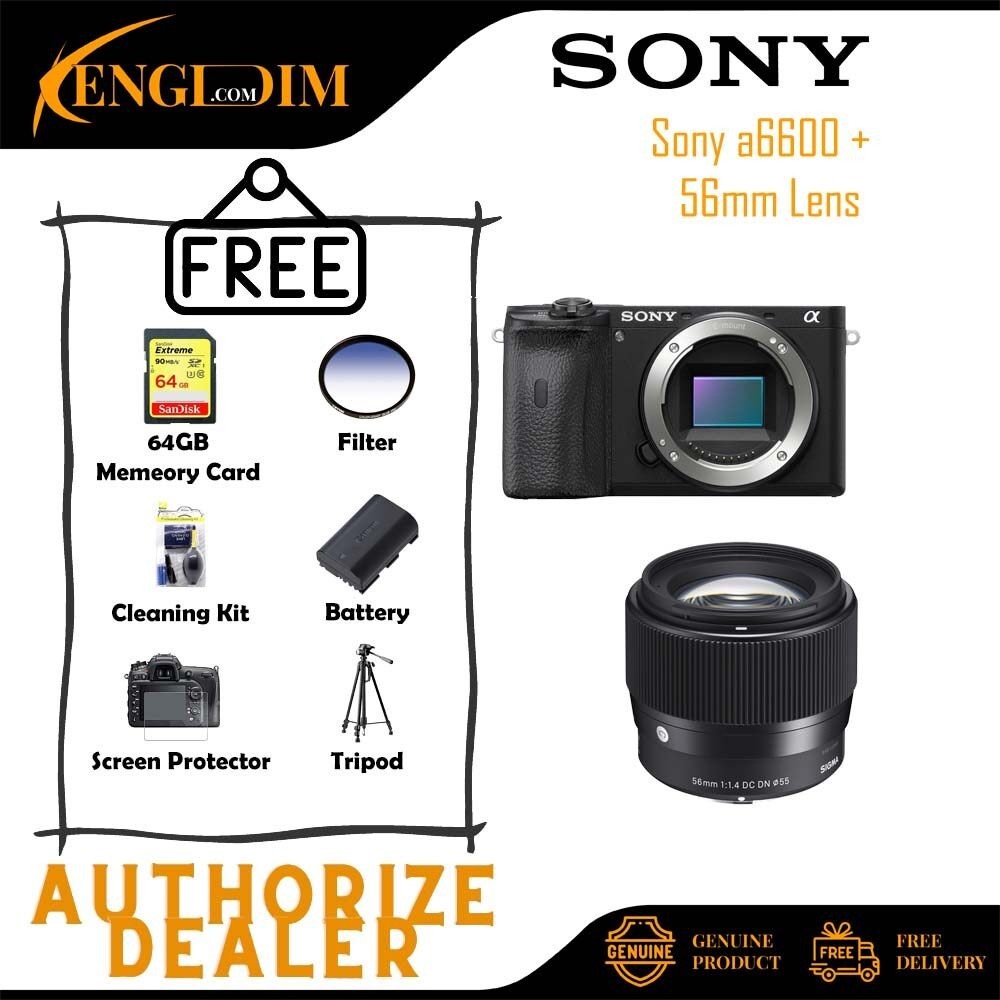 กล้องดิจิตอล Mirrorless Sony Alpha a6600 พร้อมเลนส์ Sigma 56mm f/1.4 DC DN Contemporary