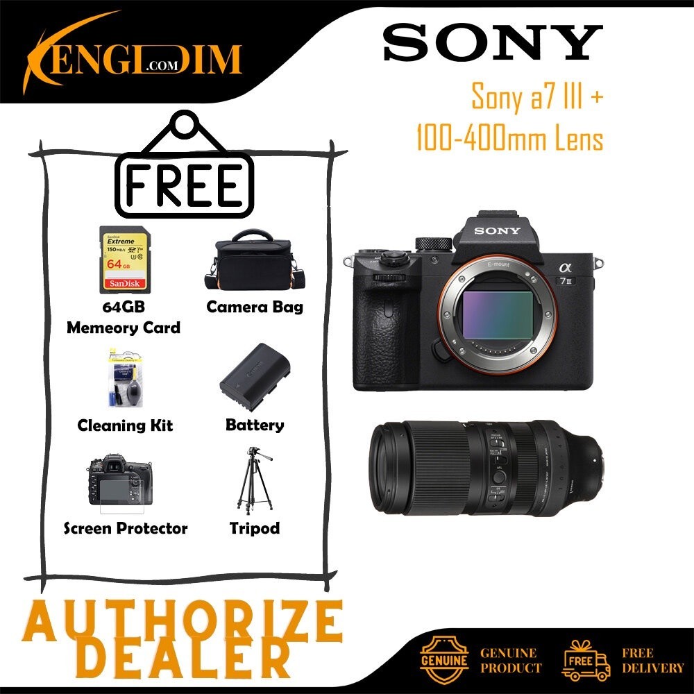 กล้องดิจิตอล Mirrorless Sony Alpha a7 III A7M3 พร้อมเลนส์ Sigma 100-400mm f/5-6.3 DG DN OS Contempor