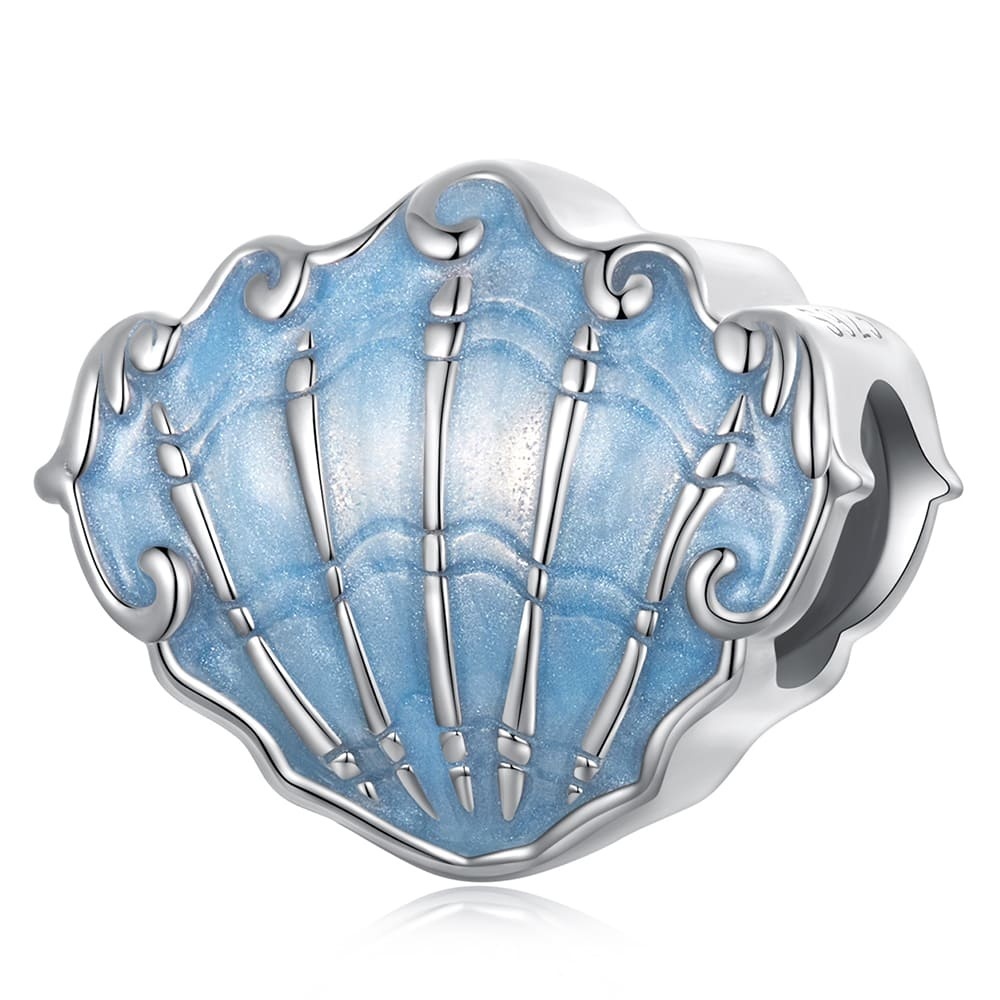925 SIGNATURE SILVER Solid 925 Signature Silver Azure Seashell Charm