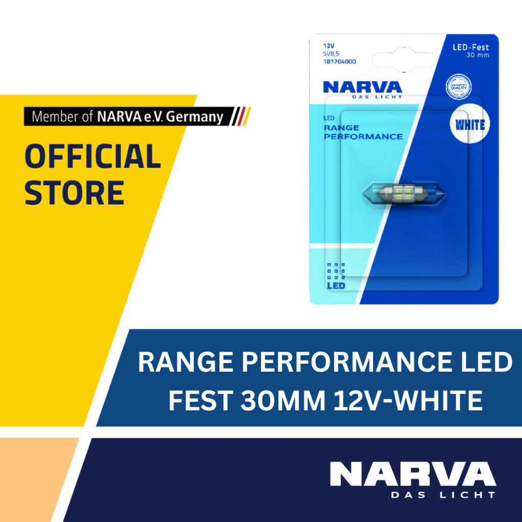 NARVA Festoon 30mm 12V Range Performance หลอดไฟ LED ภายใน