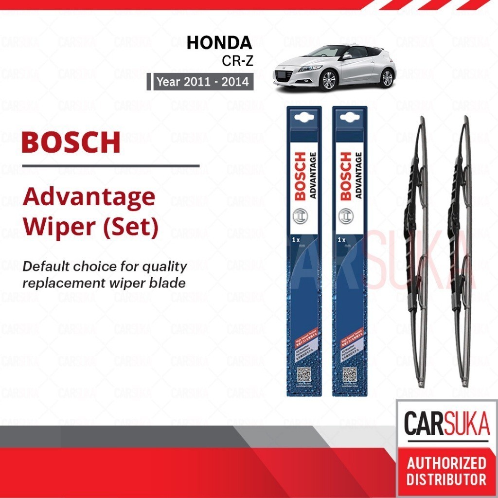 ชุดปัดน้ําฝน Bosch Advantage U Hook สําหรับ Honda CRZ / CRZ (26"/21")