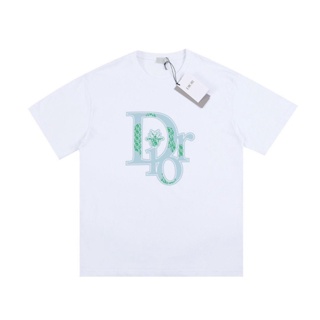 Dior ใหม่ เสื้อยืดคอกลม แขนสั้น พิมพ์ลายตัวอักษร ทรงหลวม แฟชั่นสําหรับผู้ชาย และผู้หญิง 2023