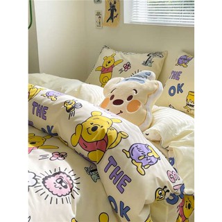 ผ้าปูที่นอน ปูที่นอน ชุดผ้าปูที่นอน Disney non-cotton cotton bed 4-piece set of childrens bedding cartoon three-piece set ผ้านวมคลุมเตียงสาย 4