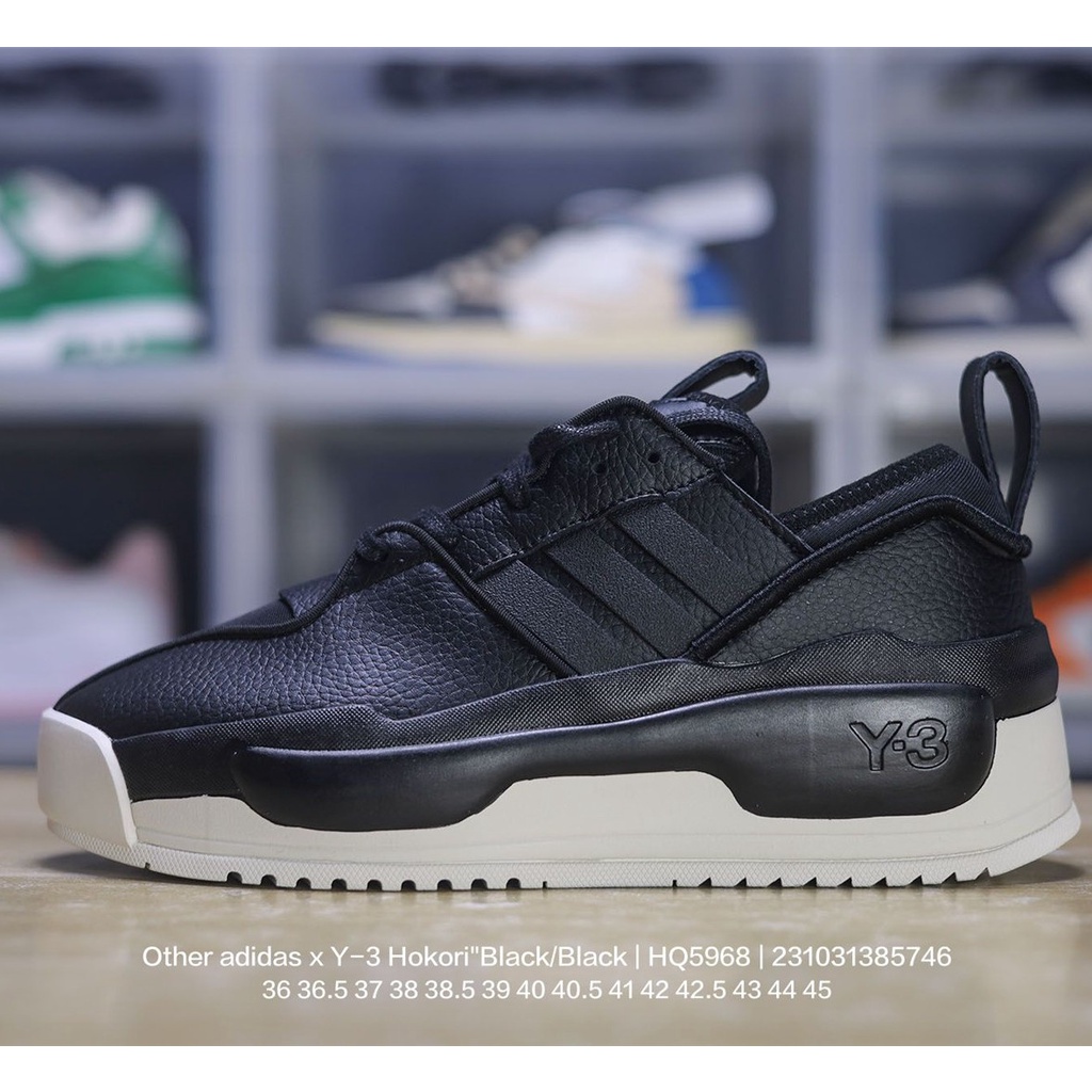 Adidas x Y-3 Hokori "Black/Black" รองเท้าบาสเก็ตบอล พื้นหนา สไตล์สปอร์ต
