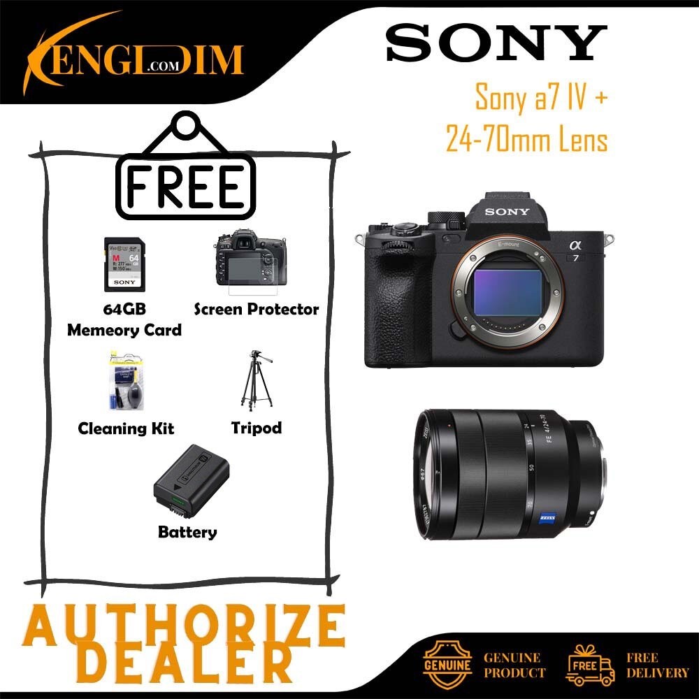 Sony Alpha a7 IV a7IV a7 Mark 4 กล้องดิจิตอล Mirrorless พร้อมเลนส์ Sony 24-70 มม. f/4