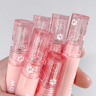 ลิปกลอส ลิป Bubble Bear Water Light Lip Glaze Color Mirror Lipstick แบรนด์เฉพาะคาราเมลสีน้ำตาลแดงสีขาวหญิงเพียวปรารถนาลิปกลอส