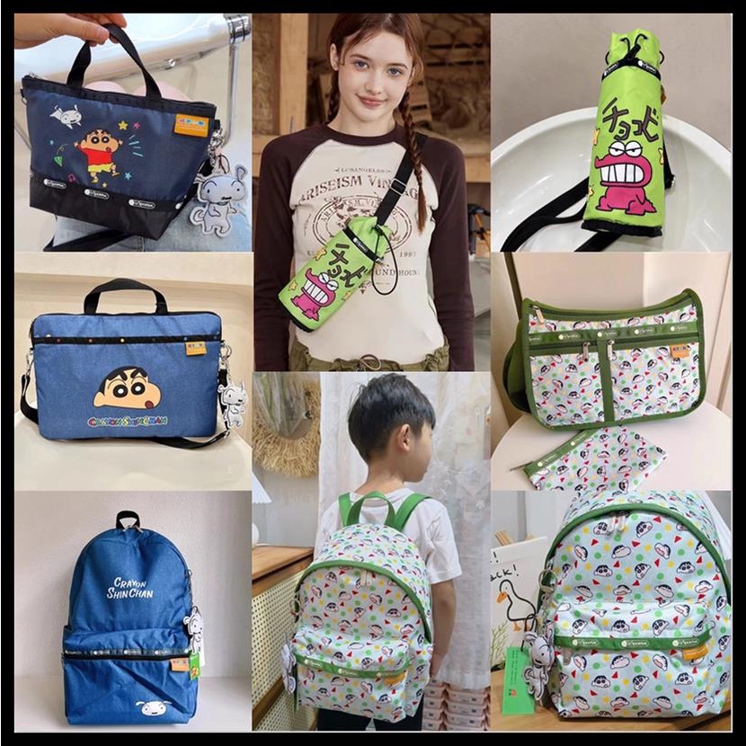 Lesportsac ใหม่ กระเป๋าสะพายไหล่ ลายการ์ตูนชินจัง น้ําหนักเบา แฟชั่น 111