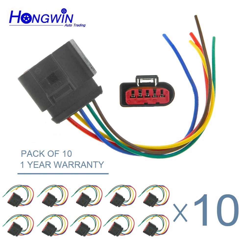 1/10/20/50 1J0973775A MAF Mass Air Flow Sensor 5 Pin Connector Pigtail Harness Plug สำหรับ VW Golf A