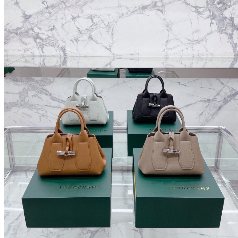 4 สีหนังแกะ 2021 ใหม่ limited edition longchamp LE PLIAGE CUIR ESTAMPE ROSEAU mini กระเป๋าถือไหล่กระ