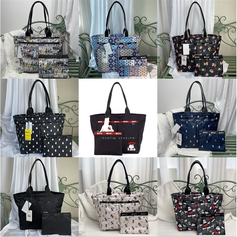Lesportsac สินค้าใหม่ กระเป๋าสะพายไหล่ กระเป๋าถือ พิมพ์ลายการ์ตูน น้ําหนักเบา สําหรับสตรี 7891