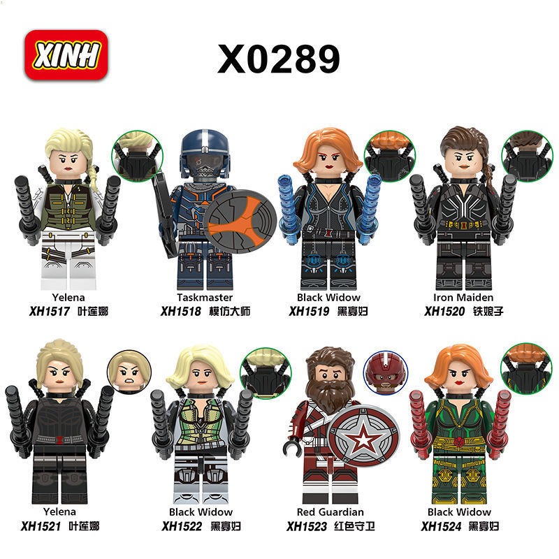 เข้ากันได้กับ Lego Avengers Series ของเล่นขนาดเล็ก Black Widow Red Guard เด็ก Building Block Minifigures