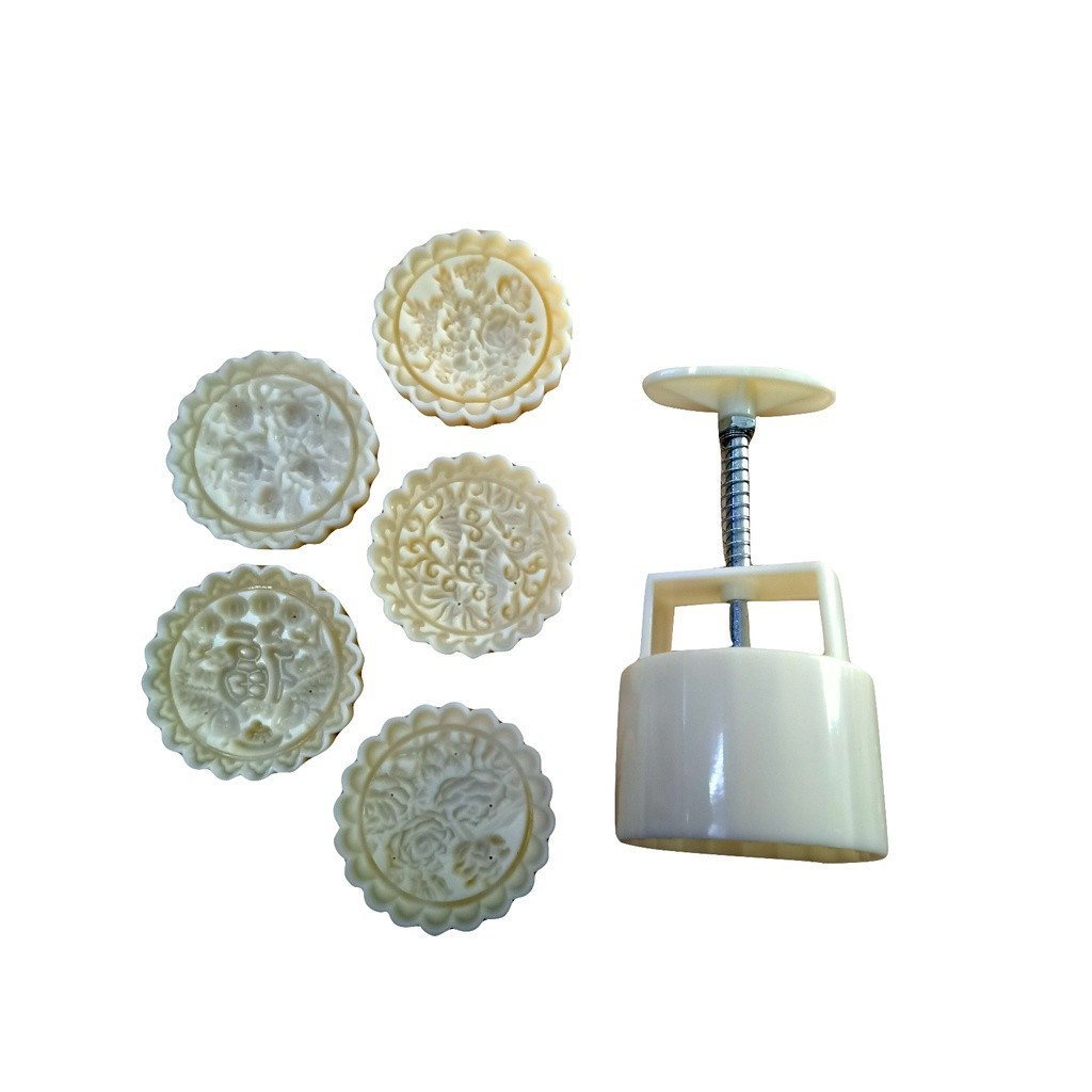 125G - 5 ชิ้น Fu Fish Flower Mooncake Mould (MC717) 125克4片3D福/ปลา/ดอกไม้ ขนมไหว้พระจันทร์ ออร์แกนิกแ