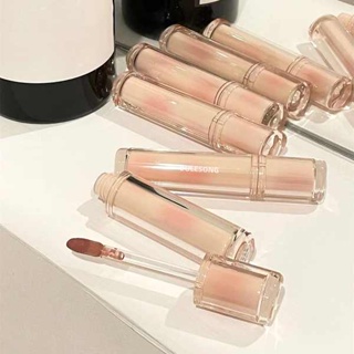 ลิปกลอส ลิปจิ๋ว Pure Desire Feng Shui Light Mirror Tea Jelly Glass Lip Glaze ins ลิปสติกนักเรียนหลอกแต่งหน้าริมฝีปากขาวโคลนสาวฤดูใบไม้ร่วงและฤดูหนาว