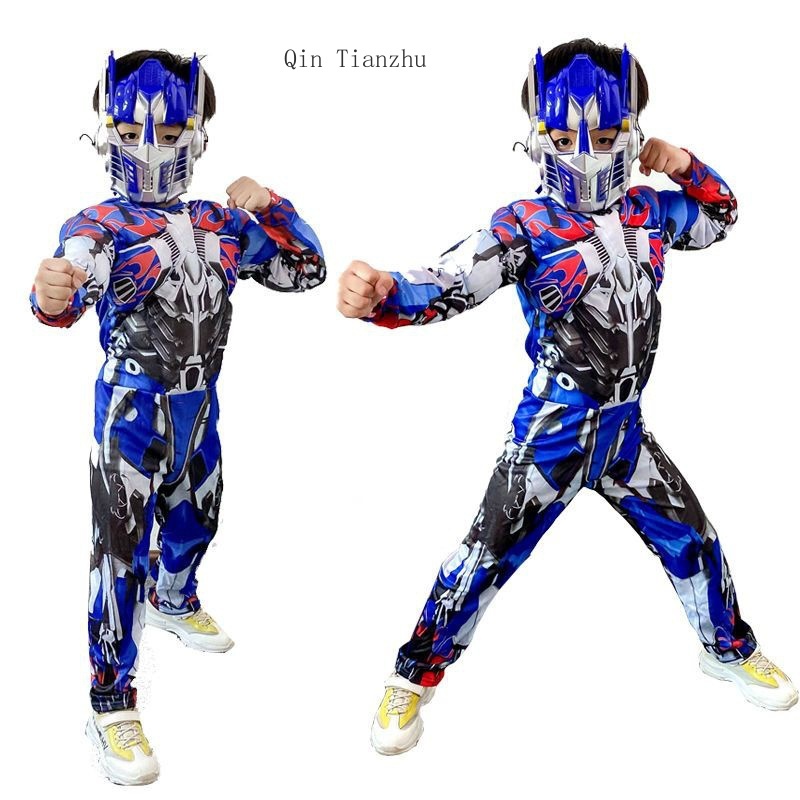 Optimus Prime เสื้อผ้าเด็ก ชุดคอสเพลย์ ชุดฮาโลวีน Transformers เครื่องแต่งกายเด็กผู้ชาย ของขวัญเต็มตัว