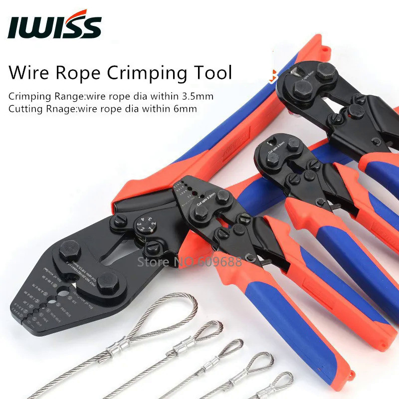 ✥IWISS ลวดสลิง Crimping Tool คีม1-6มม. Multi-Wire Rope Cuer Pliers CWR-35 CWR-60 CWR-1522 CWR-1328 IWS-102