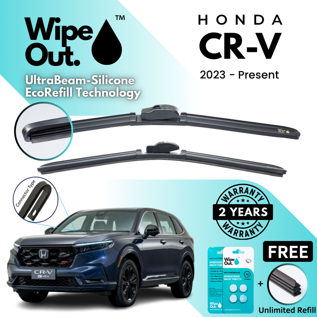 ที่ปัดน้ำฝน [PREMIER] WipeOut UltraBeam Silicone EcoRefill-Technology Wiper Honda CRV / CR-V 2023 – ปัจจุบัน (ชุดหน้า)