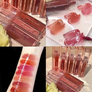 ลิปกลอส ลิปจิ๋ว ชื่อใหญ่แบน! Pure Lip Glaze Mirror Water Light Moisturizing Lipstick ไม่ซีดจางไม่ติดถ้วยลิปโคลนโดยไม่ต้องแต่งหน้า