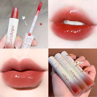 ลิปจิ๋ว ลิป Demanpu Little Bear Mirror Lip Glaze Autumn and Winter Color Lip Glaze Mirror Water Light Pure Lip Glaze Female Niche Brand Autumn and Winter