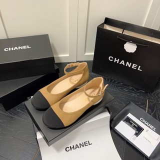 [EUR Size] CHANEL รองเท้าแมรี่เจน หัวกลม สีนู้ด อเนกประสงค์ แฟชั่นสําหรับผู้หญิง