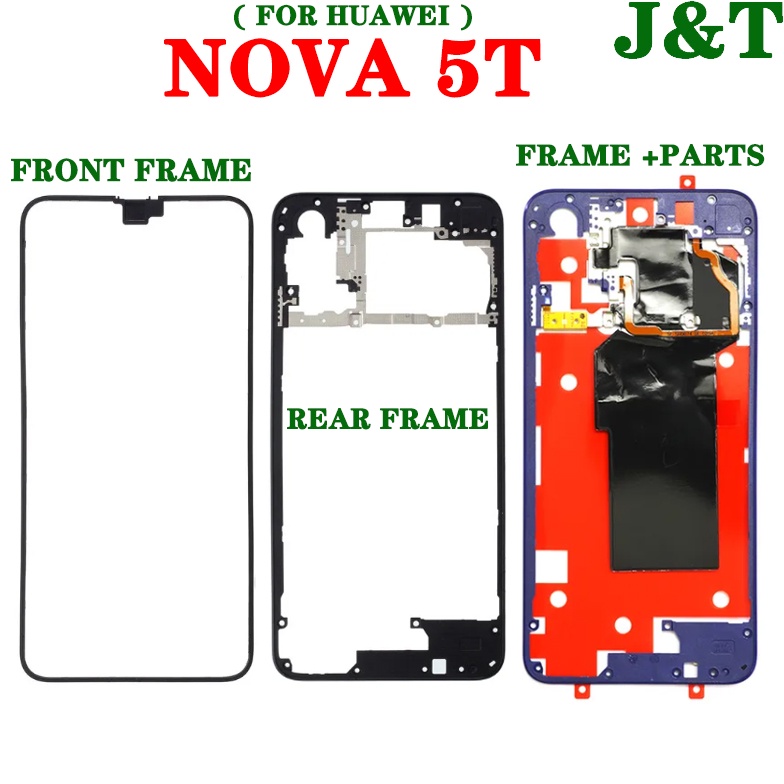 สําหรับ Huawei Nova 5T ด้านหลัง LCD ด้านหน้ากรอบกลาง Bezel แผ่นรองรับเสาอากาศ NFC เมนบอร์ด