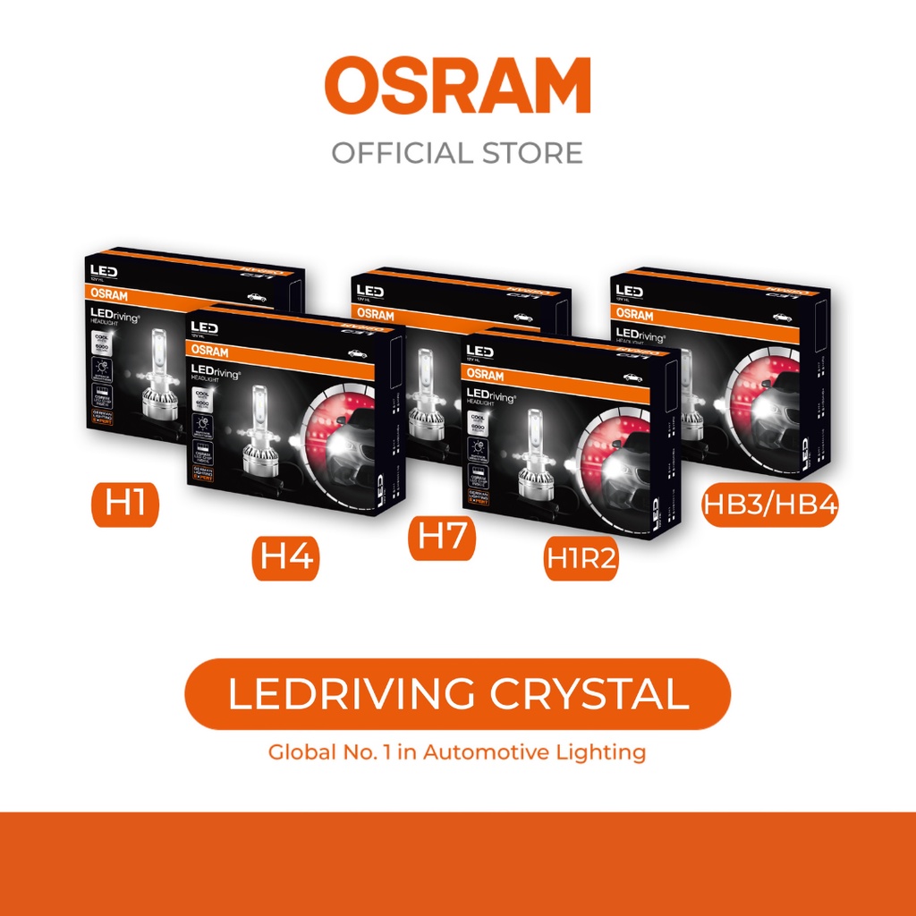 [ข้อเสนอสุดพิเศษ] OSRAM LEDriving Crystal LED 1 SET (2 ชิ้น) H1, H4, H7, HIR2, HB3/HB4