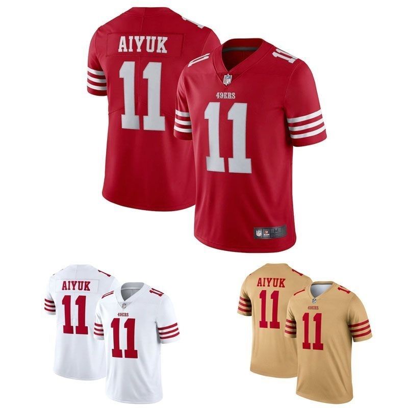 เสื้อเจอร์ซีย์ San Francisco 49ers SF 49ers เสื้อรักบี้หมายเลข 11 Brandon Aiyuk Jersey Sports Men