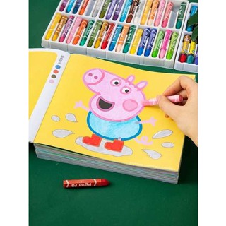 สมุดระบายสีเด็ก สมุดระบายสี Peppa หมูสมุดระบายสีหนังสือภาพเด็ก 2-3-4-5 ปีอนุบาลเด็กวาดเส้นขยุกขยิกสมุดภาพระบายสีของเล่น