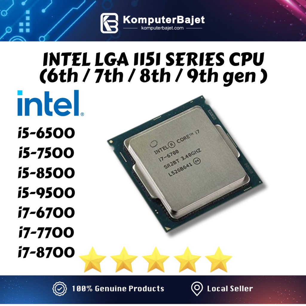 โปรเซสเซอร ์ Intel LGA 1151 i5-6500 i5-7500 i5-8500 i5-9500 i7-6700 i7-7700 i7-8700 i5-10500 H110 B150 H310 H365 CPU i5 i7