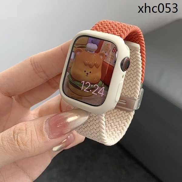 Ayanozaki สายนาฬิกาข้อมือไนล่อนถัก ยืดหยุ่น ระบายอากาศ สองสี เหมาะกับผู้ชาย และผู้หญิง สําหรับ apple Watch 8 iwatch7 se ultra 41 45 มม.